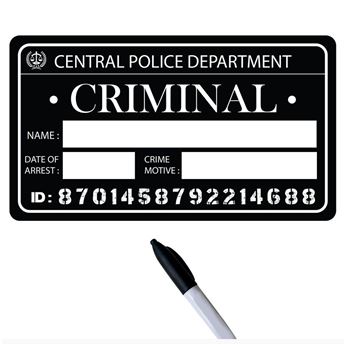 Imagen de Cartel Criminal personalizable Plástico PVC (38cm x 22cm)