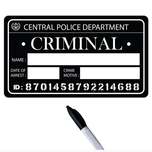 Imagen de Cartel Criminal personalizable Plástico PVC (38cm x 22cm)