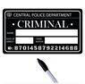 Imagen de Cartel Criminal personalizable Plástico PVC (38cm x 22cm)