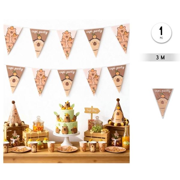 Picture of Guirnalda Capibara Capi Party 3 m Cartón con Cinta de Tela