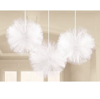 Imagen de Pompón Tul Blanco (3 unidades)