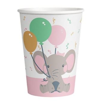 Imagen de Vasos Elefante Dulce Rosa Infantil 250ml (8uds)