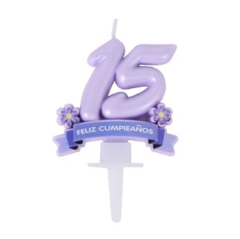 Picture of Vela 15 Cumpleaños Lila 7cm