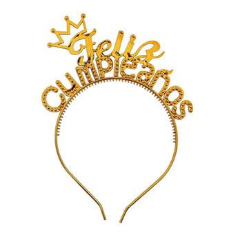 Picture of Diadema Feliz Cumpleaños Dorada con Corona