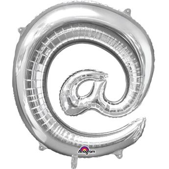 Imagen de Globo Letra @ Plateada Gigante