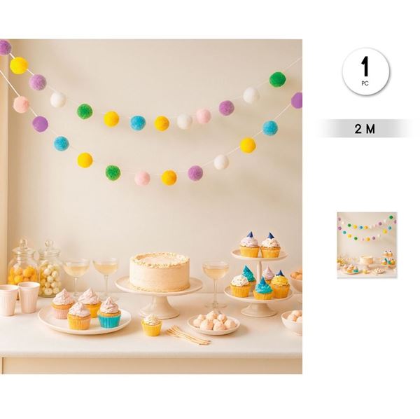 Picture of Guirnalda Pompones Pastel (2m)