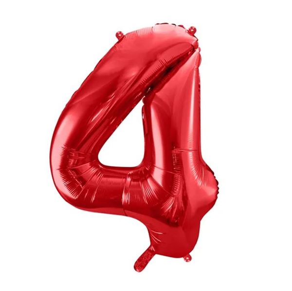 Imagen de Globo foil número 4 rojo metálico (86cm)