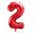 Imagen de Globo foil número 2 rojo metálico (86cm)