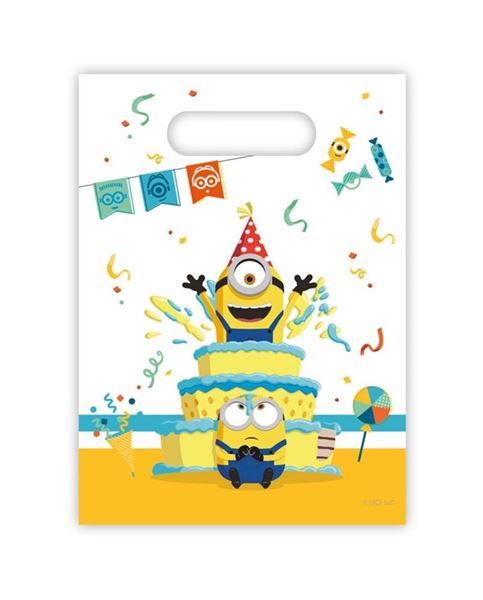 Imagens de Bolsas Chuches Minions Fiesta plástico (6 unidades)