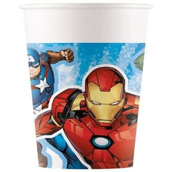Imagen de Vasos Los Vengadores Marvel cartón 200ml (8uds)