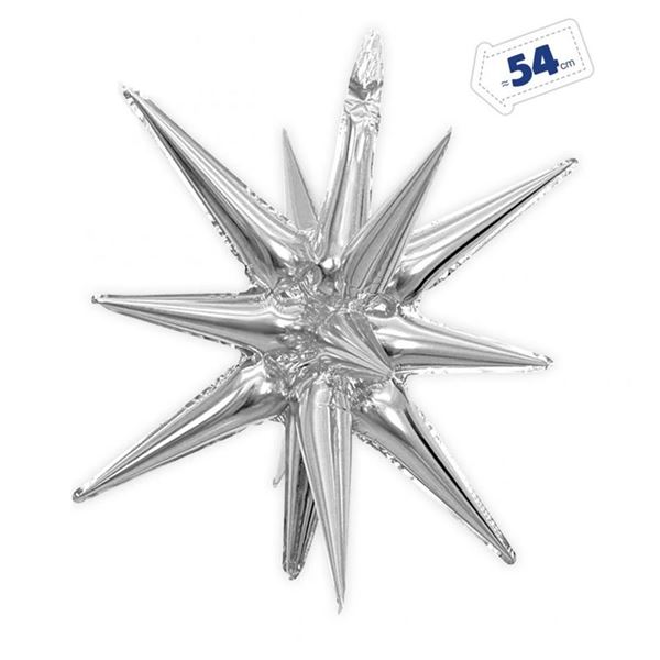 Imagen de Globo Foil Estrella 3D Plateada (54cm)