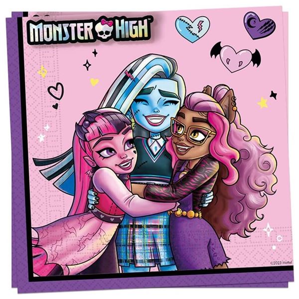 Imagen de Servilletas de Monster High Party papel 33cm (20 unidades)