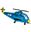 Picture of Globo Foil Helicóptero Azul Grande (96cm)