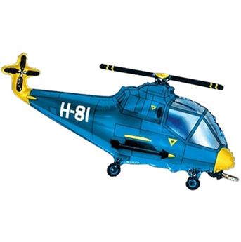 Imagen de Globo Foil Helicóptero Azul Grande (96cm)
