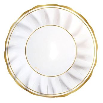 Imagens de Platos Hondos Clásica Dorada de cartón 24cm (6uds)