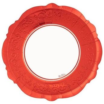 Picture of Platos Blancos Liberty Borde Rojo cartón 27cm (8 uds.)