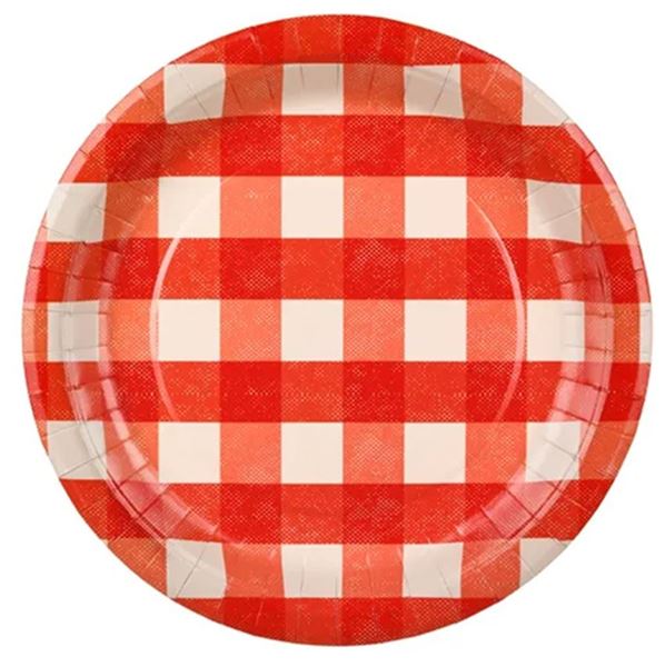 Imagens de Platos Cuadros Rojos de Cartón 27cm (6uds)