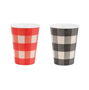 Imagen de Vasos Cuadros Barbacoa Picnic Mix Cartón (6uds)