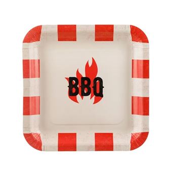 Imagen de Platos Barbacoa BBQ Picnic Cartón 26cm (6uds)