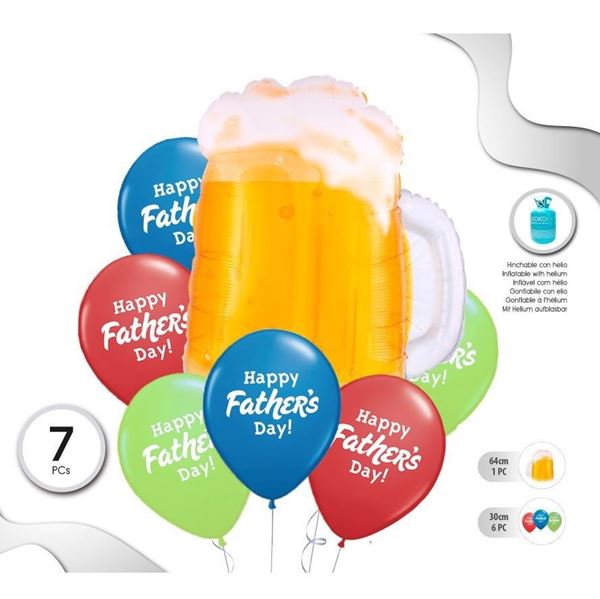 Imagen de Globos Set Happy Father´s day Mix (7uds)