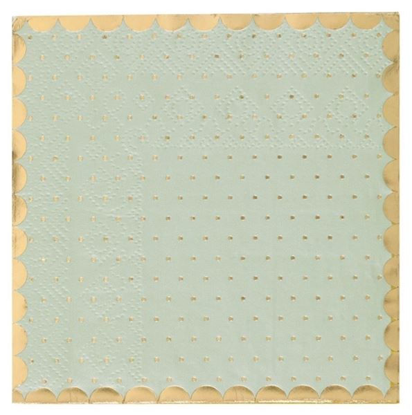 Imagen de Servilletas Verde Oliva Puntos Elegantes papel 25cm (20 unidades)
