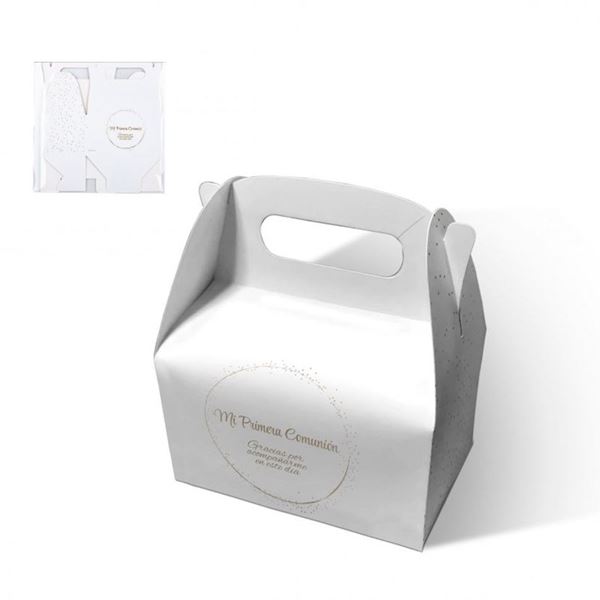 Imagens de Caja Mi Primera Comunión Blanca Aro Dorado Cartón (2uds)