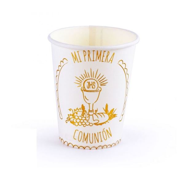 Imagens de Vasos Mi Primera Comunión Cáliz cartón (8 unidades)