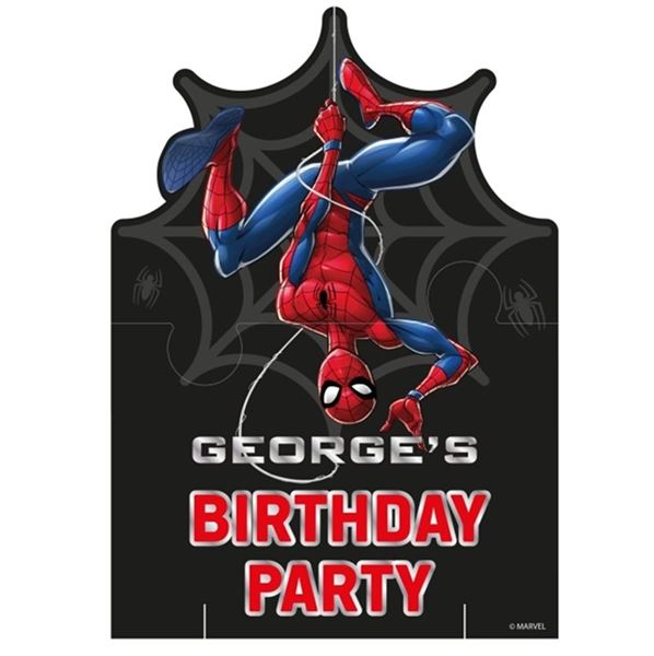 Imagen de Cartel Spiderman Personalizable Mesa Dulce con Figuras (42cm)