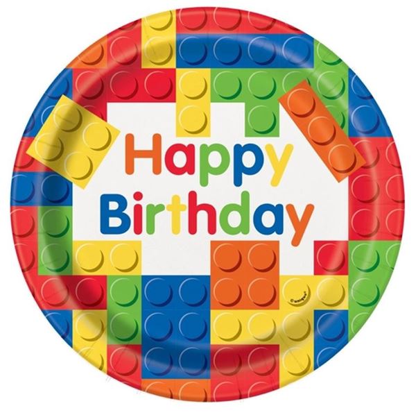 Imagen de Platos Lego Block Party 23 cm cartón (8uds)