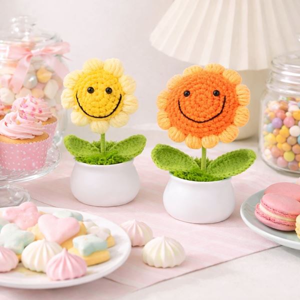 Picture of Decorado Girasol Crochet Sonriente (16cm)