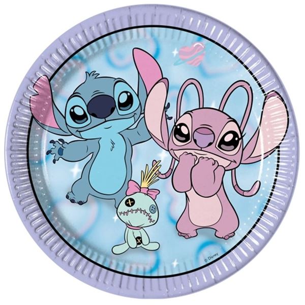 Picture of Platos Angel y Stitch cartón 23cm (8uds)