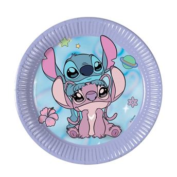 Imagen de Platos Angel y Stitch cartón 20cm (8uds)
