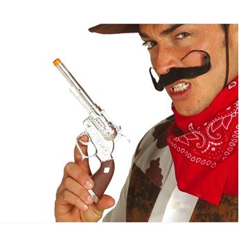 Imagen de Pistola Vaquero Cowboy Plateada 25 cm