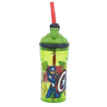 Imagens de Vaso Hulk 3D Infantil 360 ml con Pajita Plástico