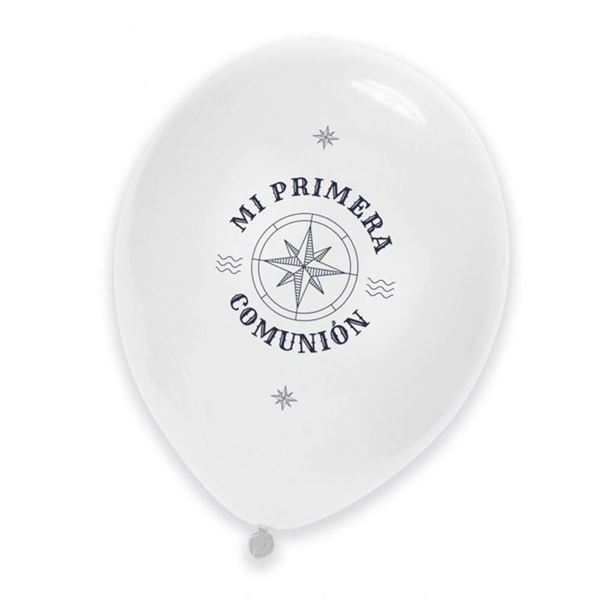 Imagen de Globos Látex Mi Primera Comunión Marinero (6uds)